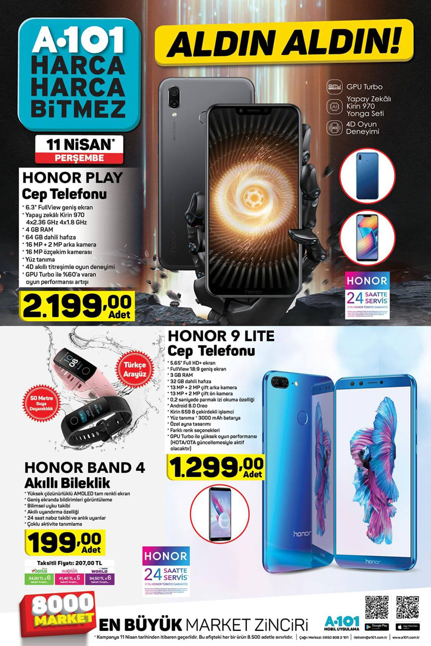 A101 Honor Aktüel Ürünleri 11 Nisan 2019 Fırsatı