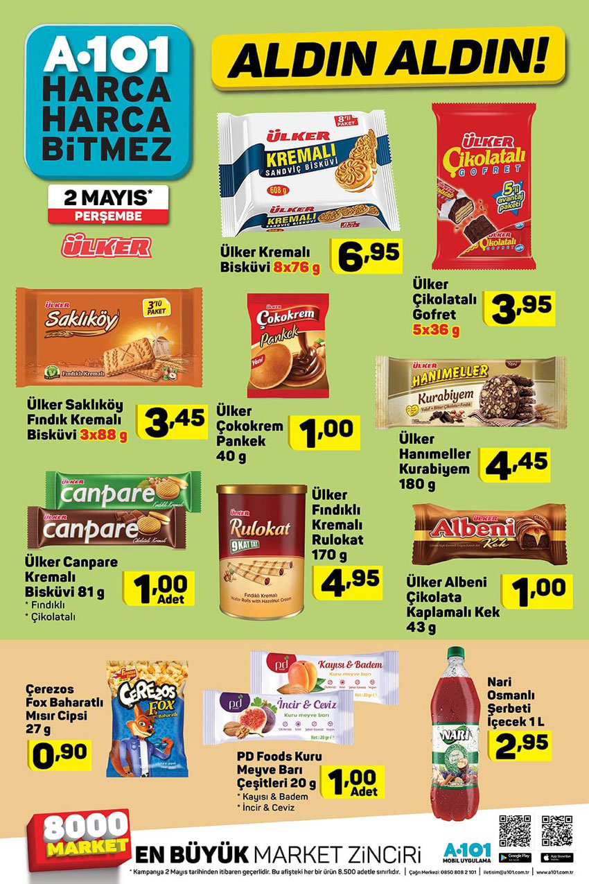A101 2 Mayıs Aktüel Ülker Ürünler Listesi – A101 Market