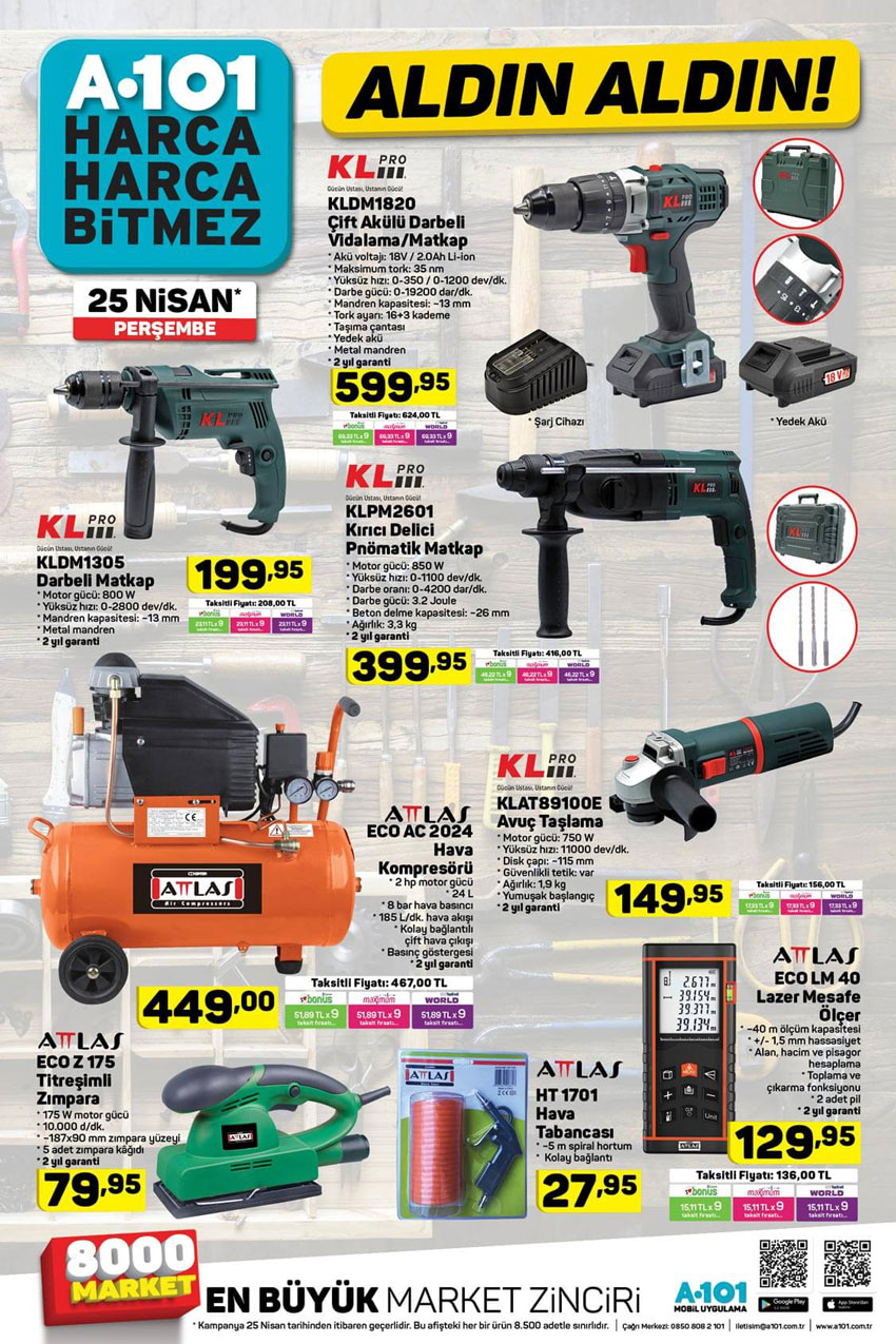 A101 25 Nisan 2019 Tamir ve Bakım Aktüel Ürünleri