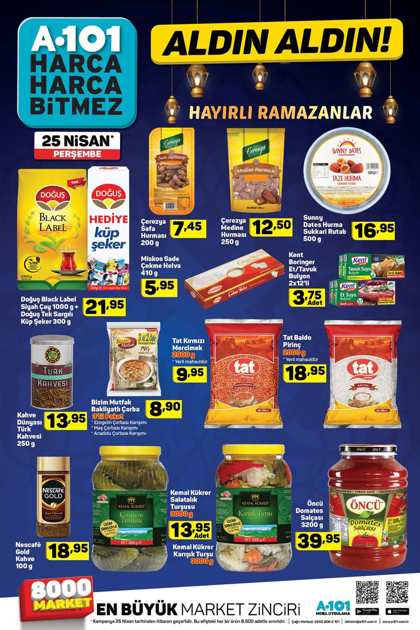 A101 25 Nisan Erken Ramazan Ayı Aktüel Ürünleri