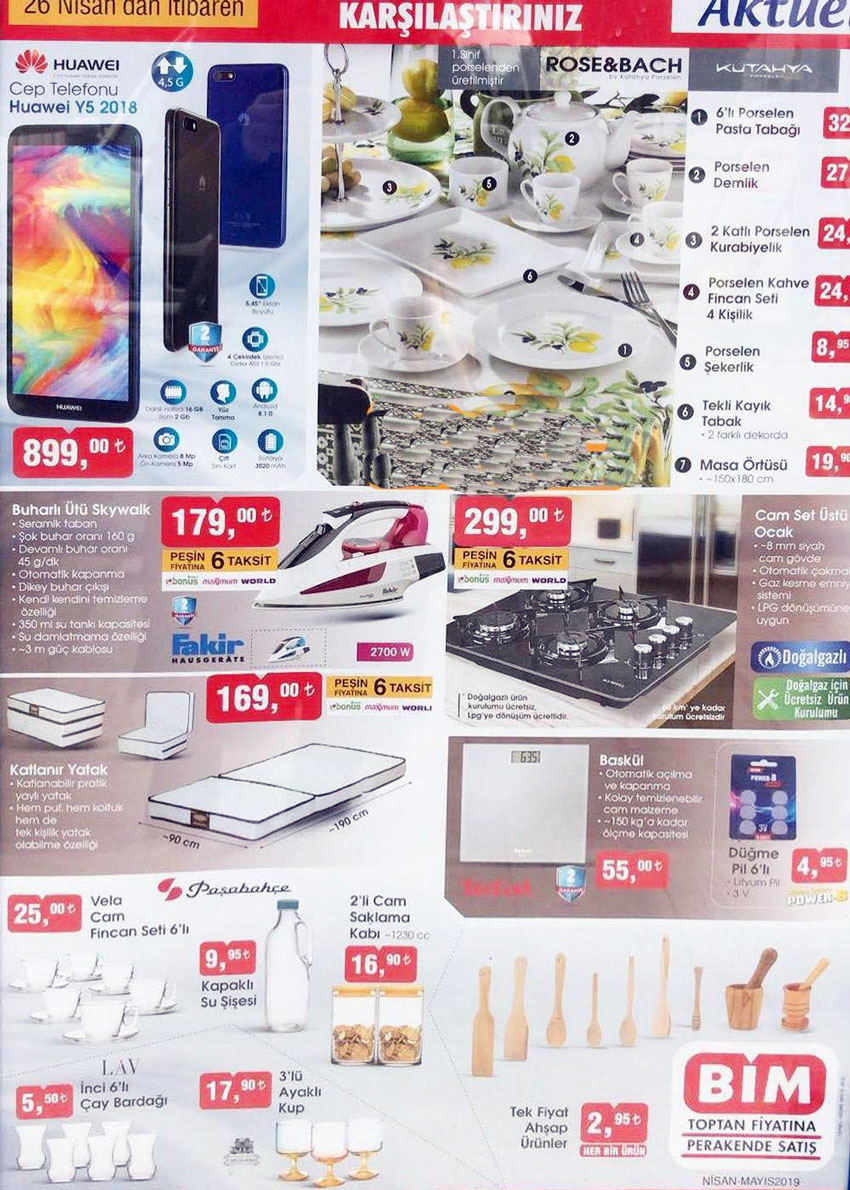 BİM 26 Nisan 2019 Aktüel Ürünler Kataloğu Aktüel Ürünler