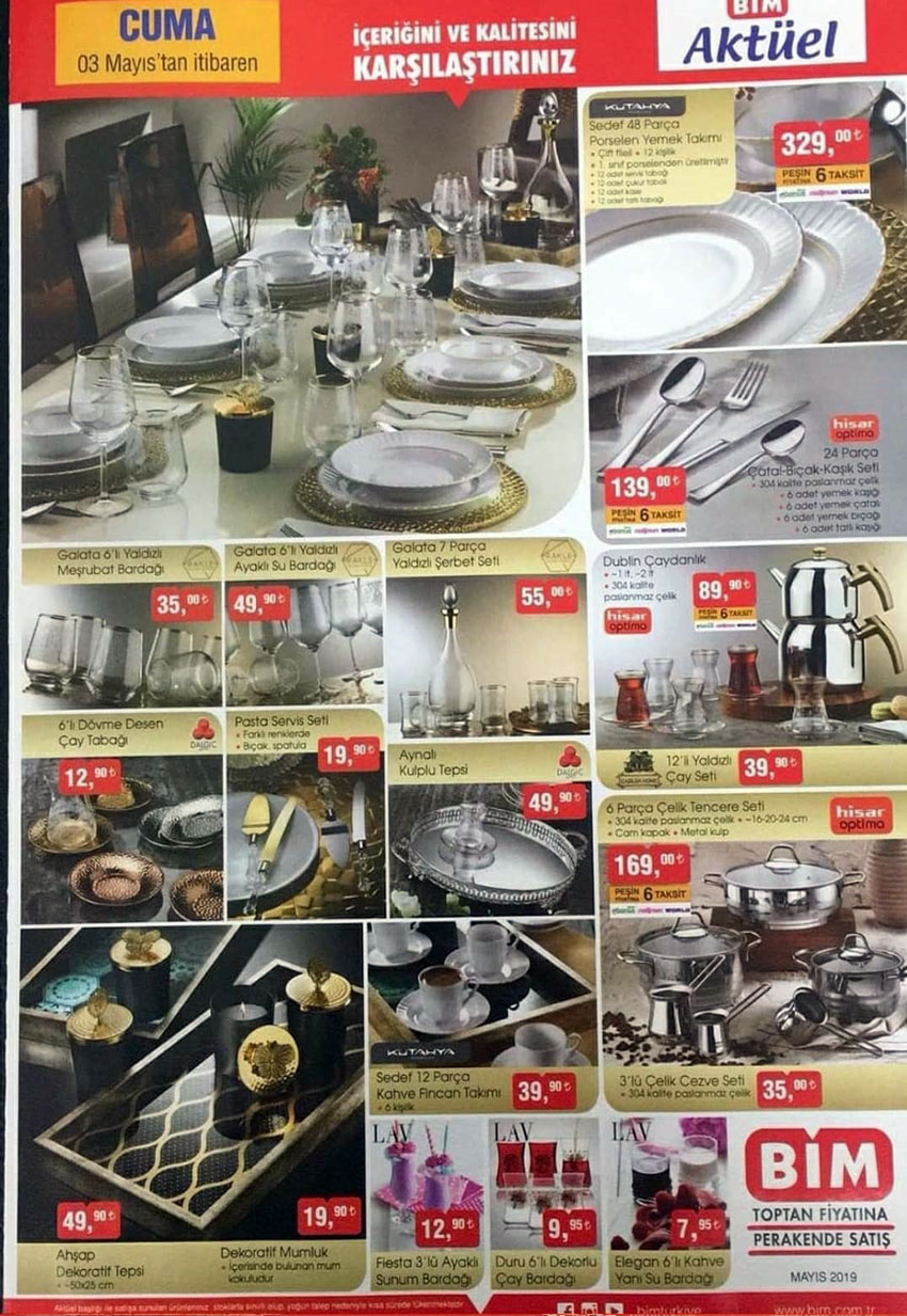 BİM Aktüel 3 Mayıs Cuma Kütahya Ürün Sayfası