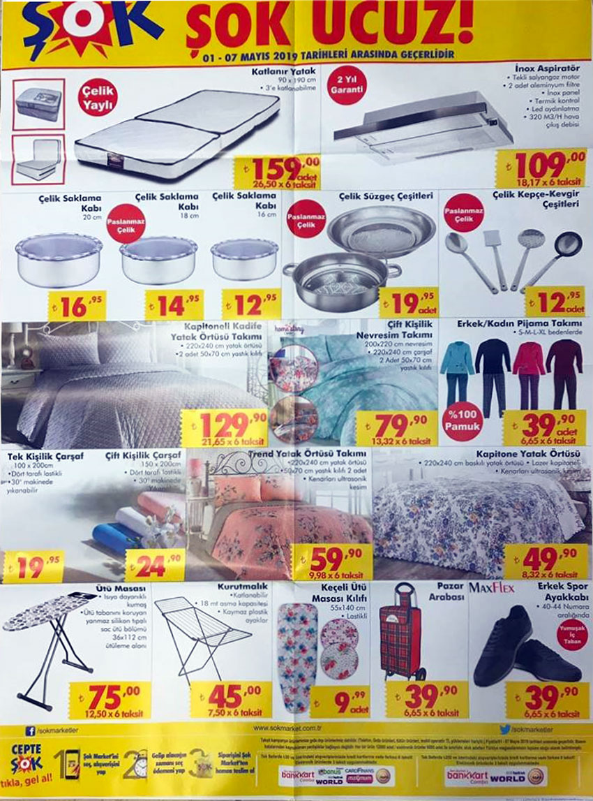 ŞOK 1 Mayıs Ucuz Aktüel Ürün Katalog Sayfası