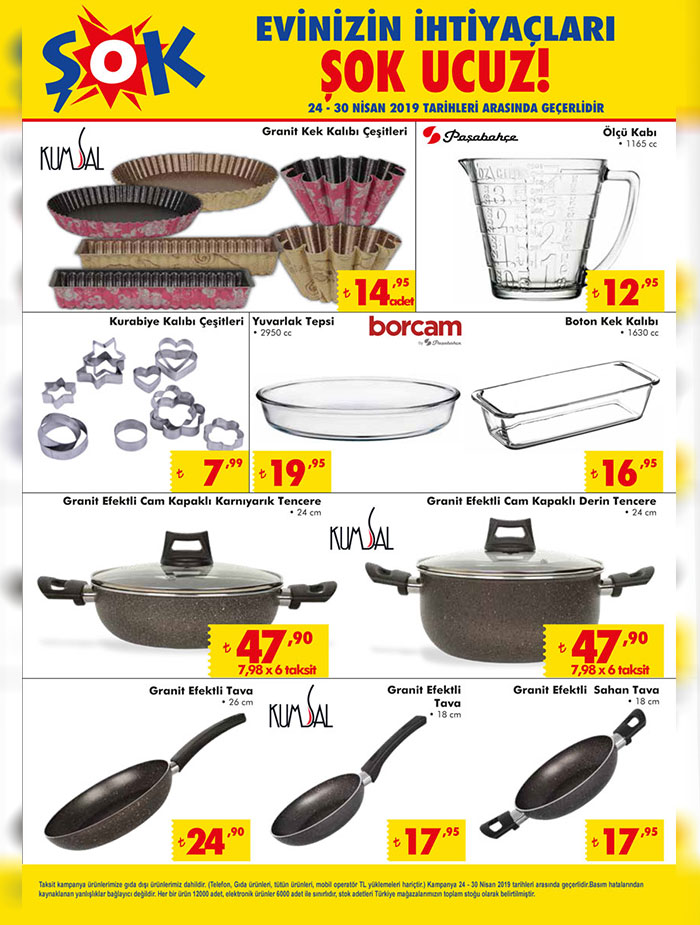 ŞOK 24 Nisan Aktüel Mutfak Ürün Listeleri Sayfası