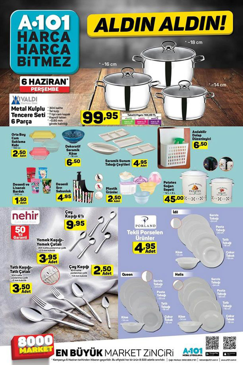 A101 06 Haziran Aktuel Yenilenen Olay Fırsatları