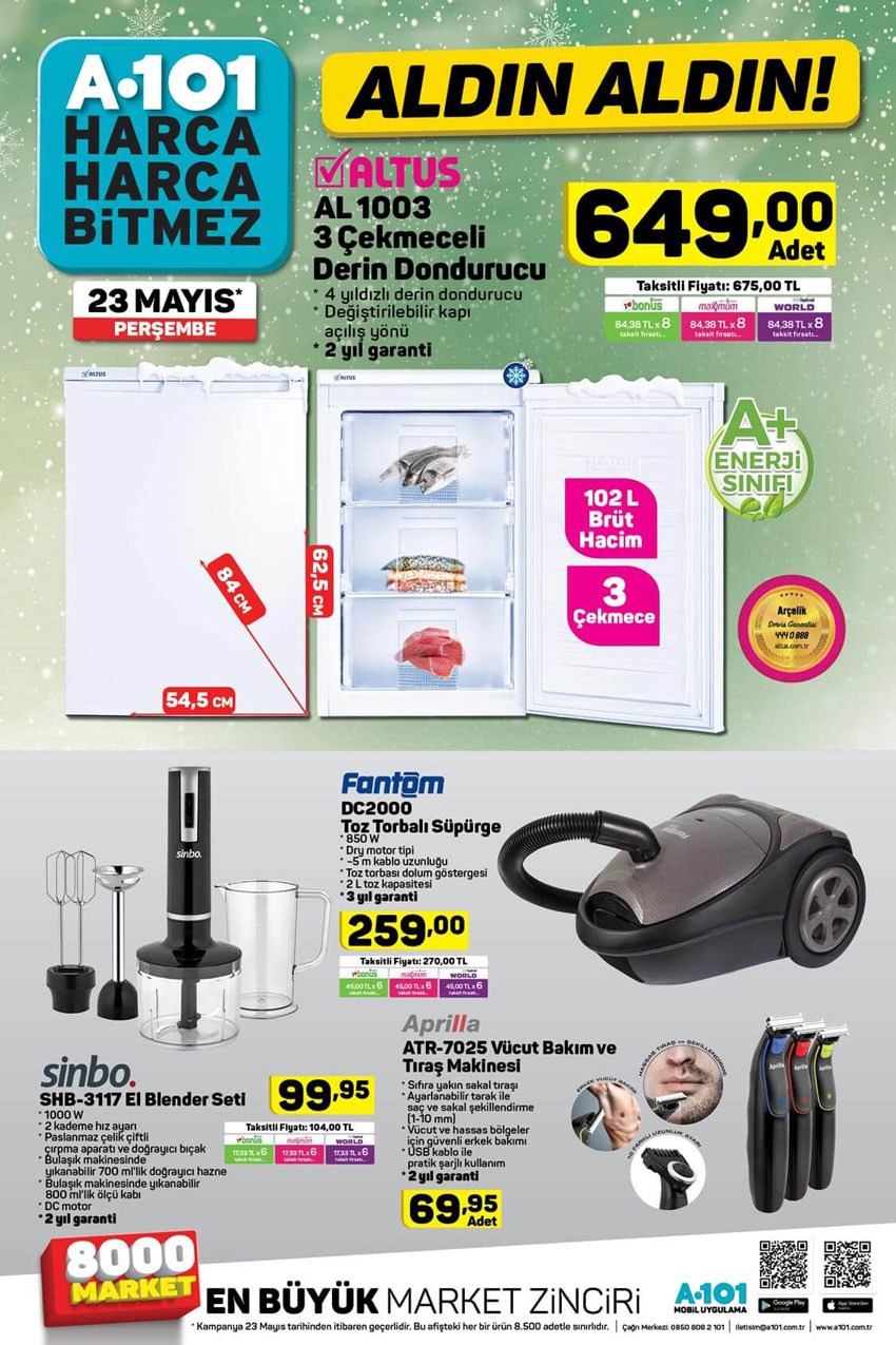 Yeni Gelecek A101 Katalog Ürünleri 23 Mayıs Sayfası