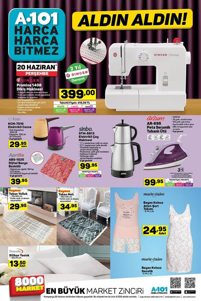 A101 Market Alışveriş Listesi 20 Haziran Kataloğu