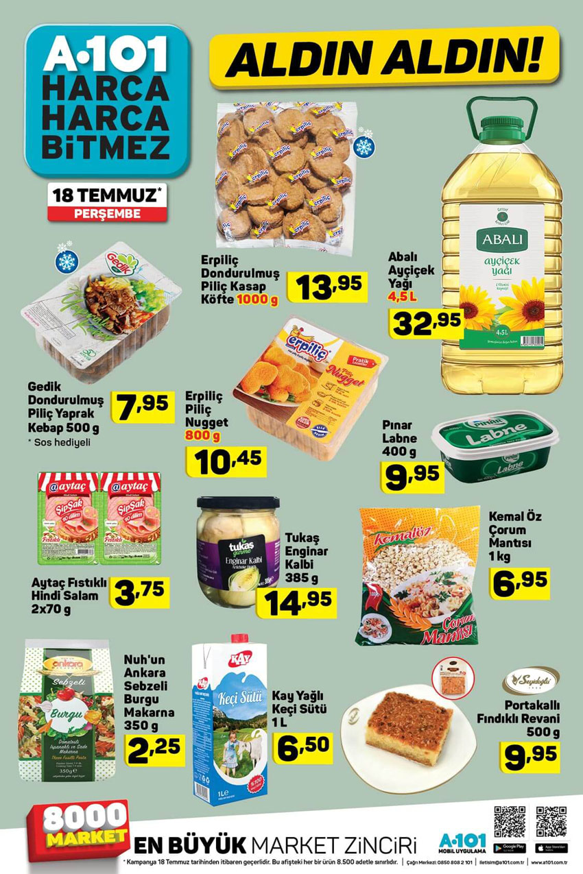 A101 18 Temmuz 2019 Aktüel Gıda Kataloğu