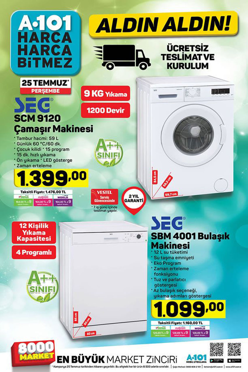 A101 25 Temmuz Çamaşır ve Bulaşık Makinesi Hakkında