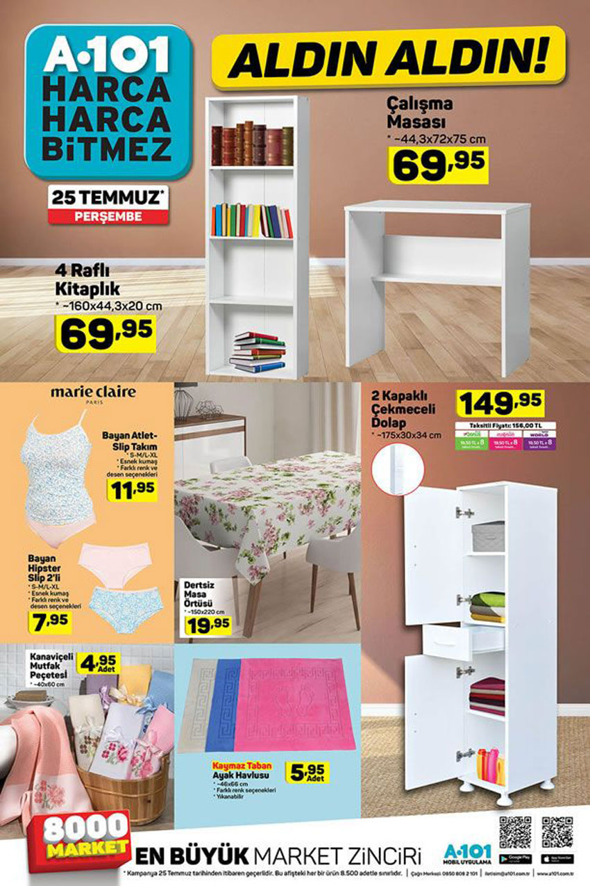 A101 Aldın Aldın Aktüel Ürünleri 25 Temmuz Yeni Katalog