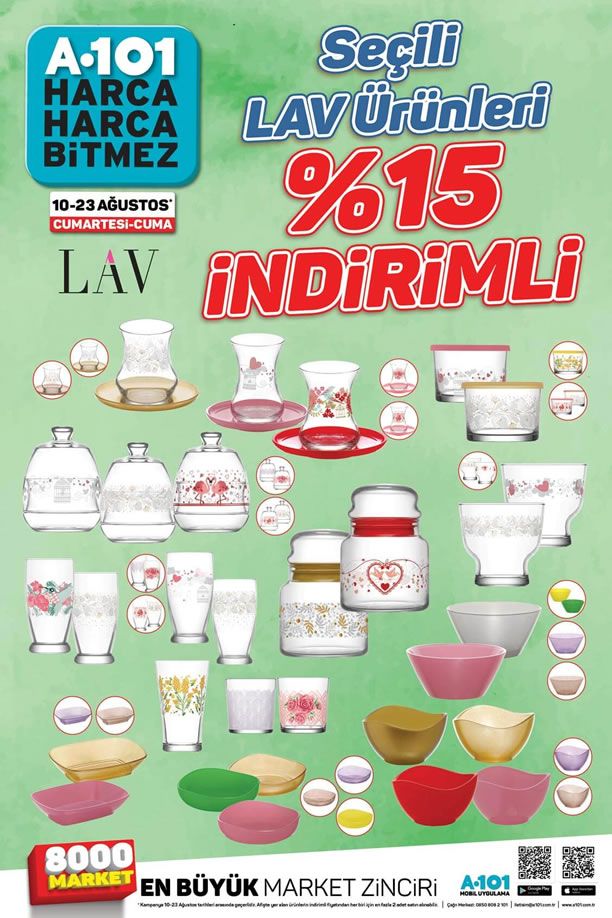 A101 10 Ağustos LAV Ürünleri Büyük İndirim Kampanyası