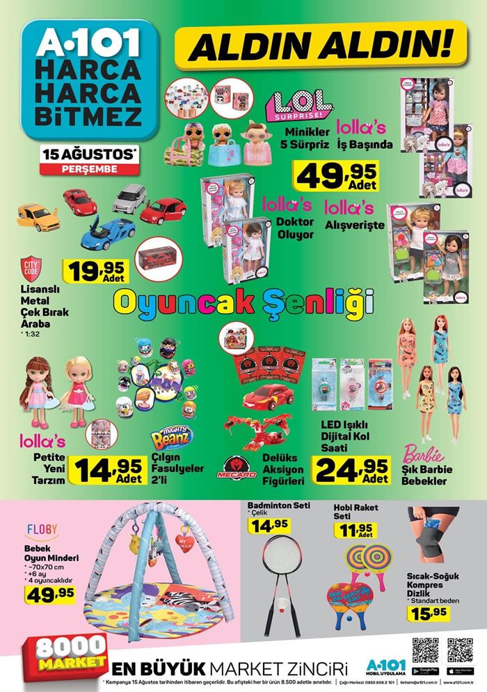A101 Oyuncak Aktüel Ürünleri 15 Ağustos Sayısı