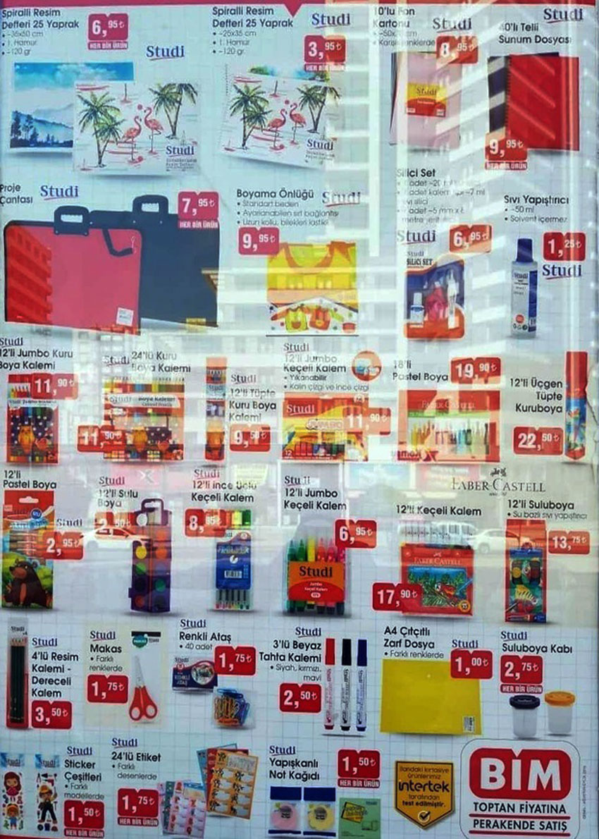 Bim Aktüel 30 Ağustos Okul Malzemeleri 2019 Sayfası