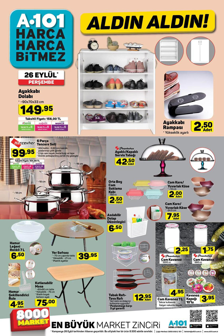 A101 26 Eylül 2019 Beklenen Yeni Aktüel Ürünler