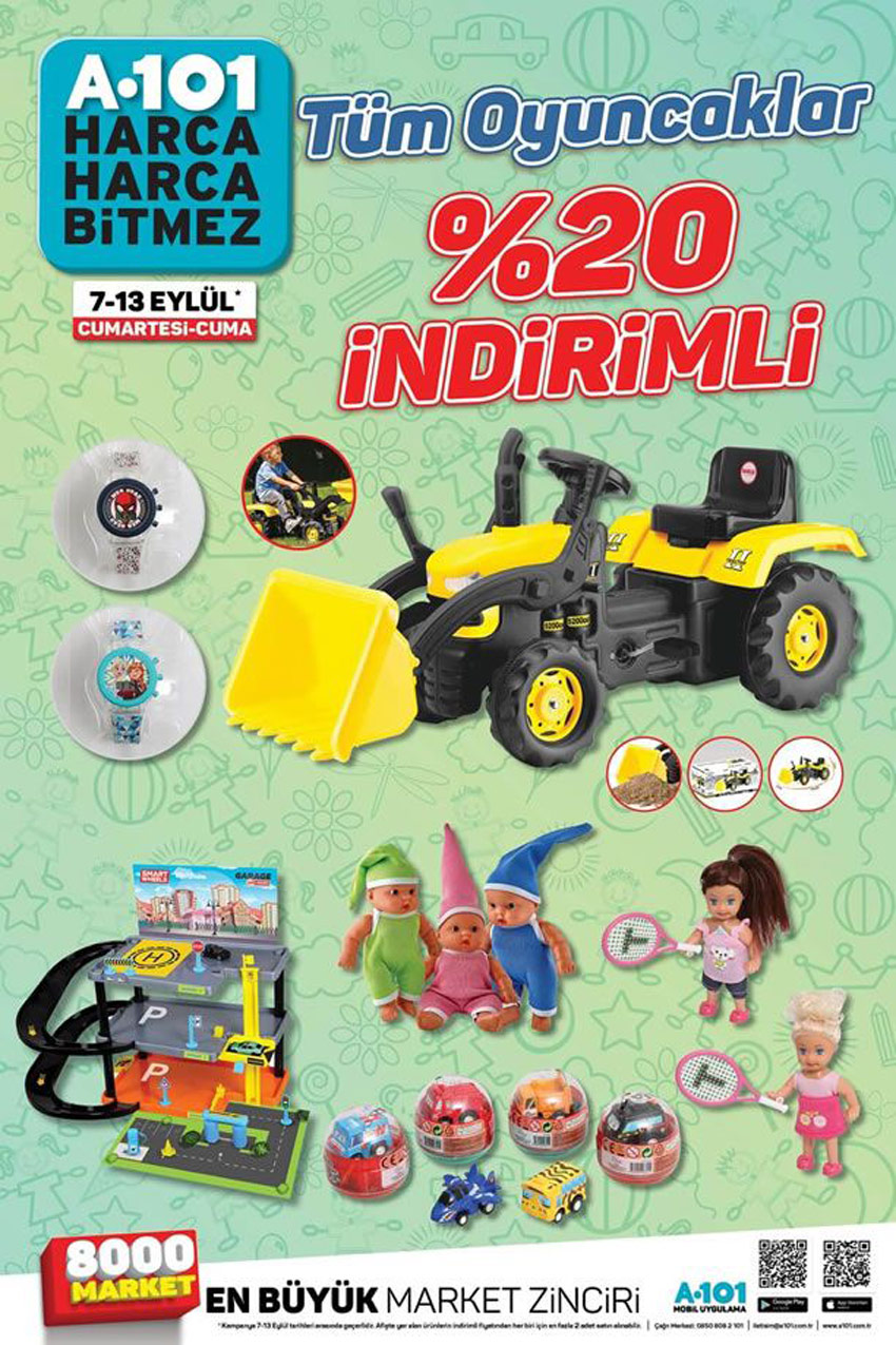 A101 Sürpriz Oyuncak Kataloğu 7 – 13 Eylül Aktüel Sayfası