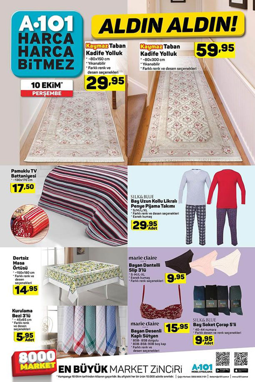 10 Ekim 2019 A101 Büyük Sonbahar İndirimleri Kataloğu