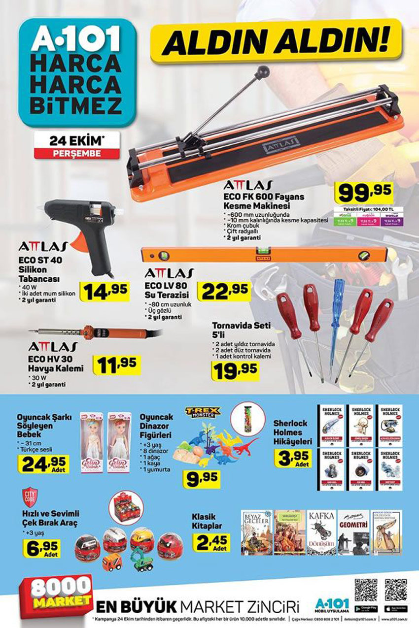 A101 24 Ekim 2019 Çok Satan Fırsat Ürünleri Kataloğu