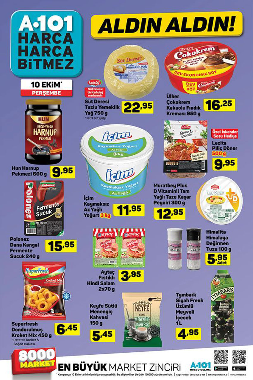 A101 Market 10 Ekim 2019 Sevilen Gıda Aktüel Ürünleri