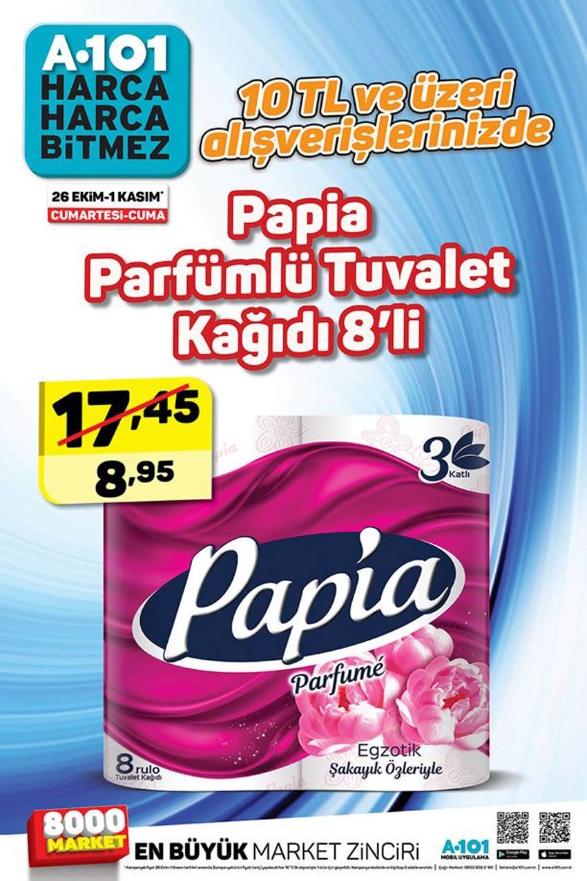 Papia Parfümlü Tuvalet Kağıdı 26 Ekim Kataloğu