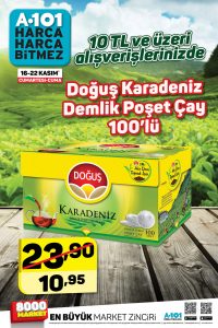 A101 16 Kasım Hafta Sonu Demlik Poşet Çay İndirimini Açıkladı