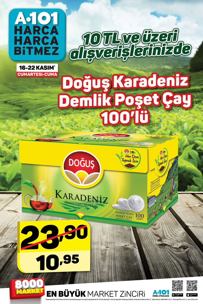 A101 16 Kasım Hafta Sonu Demlik Poşet Çay İndirimini Açıkladı