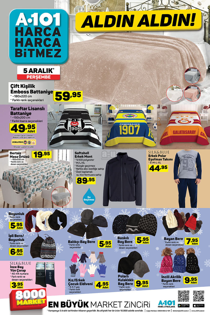 A101 5 Aralık Aktüel Katalogları ile Kışa Ucuza Hazırlanın