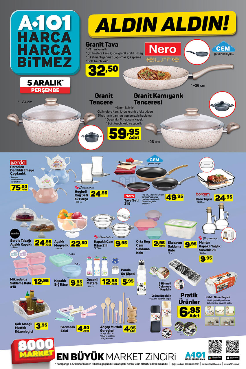 A101 Aktüel ile Mutfak Ürünleri Çok Ucuza Gelecek