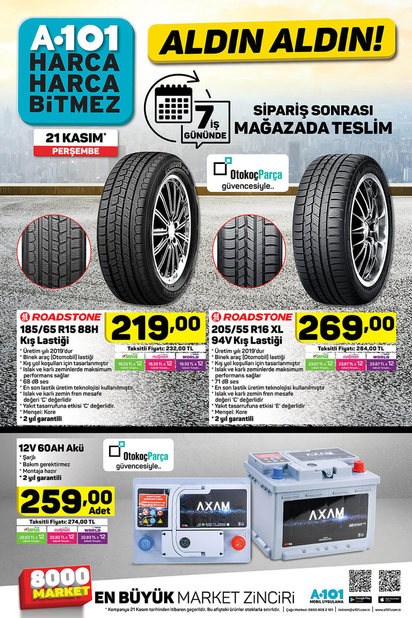 Kış Lastiği Kampanyası A101 Aktüel 21 Kasım Katalog Detayı