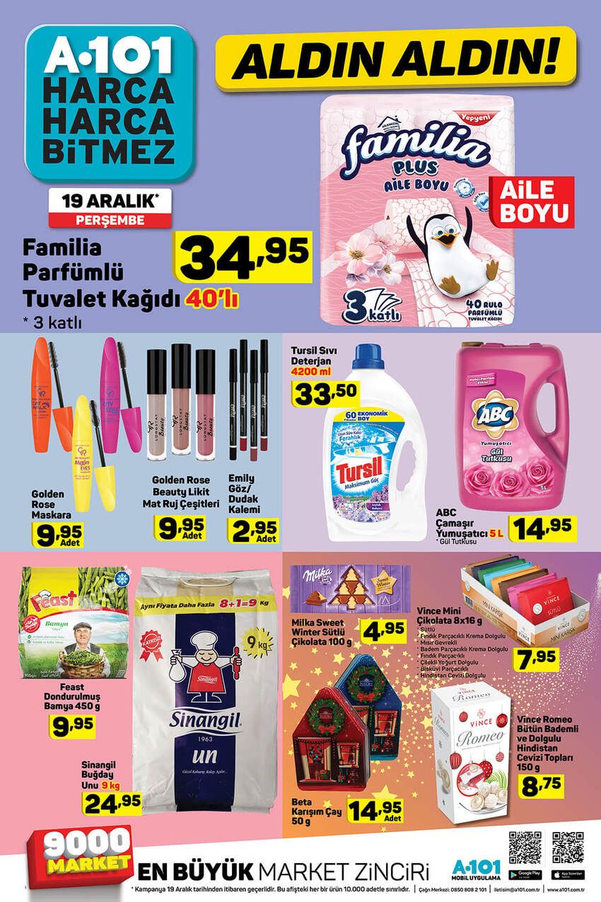 A101 19 Aralık Yıl Sonu Özel Kampanyaları Büyük Fırsatlar