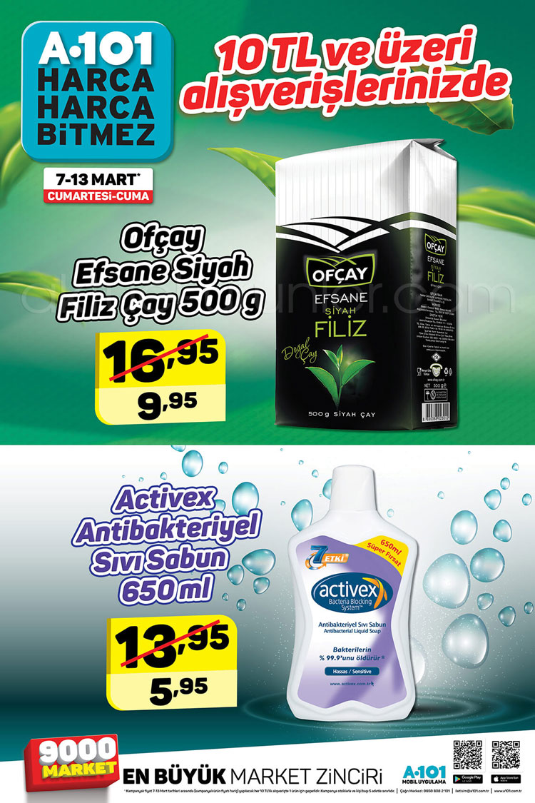 A101 7 Mart Büyük İndirim Kampanyası – 10 TL ve Üzeri Alışverişlerde