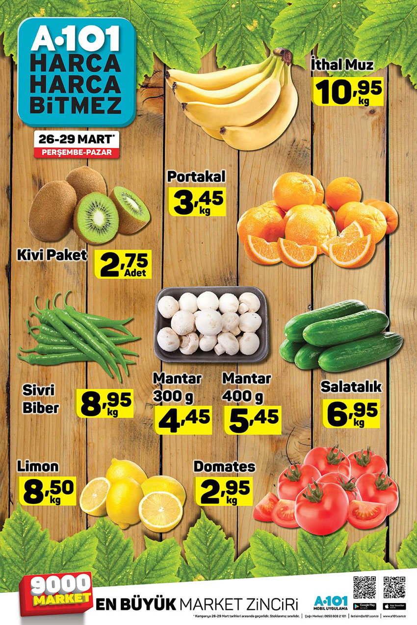A101 26 - 27 - 28 - 29 Mart Aktuel Manav Katalogu