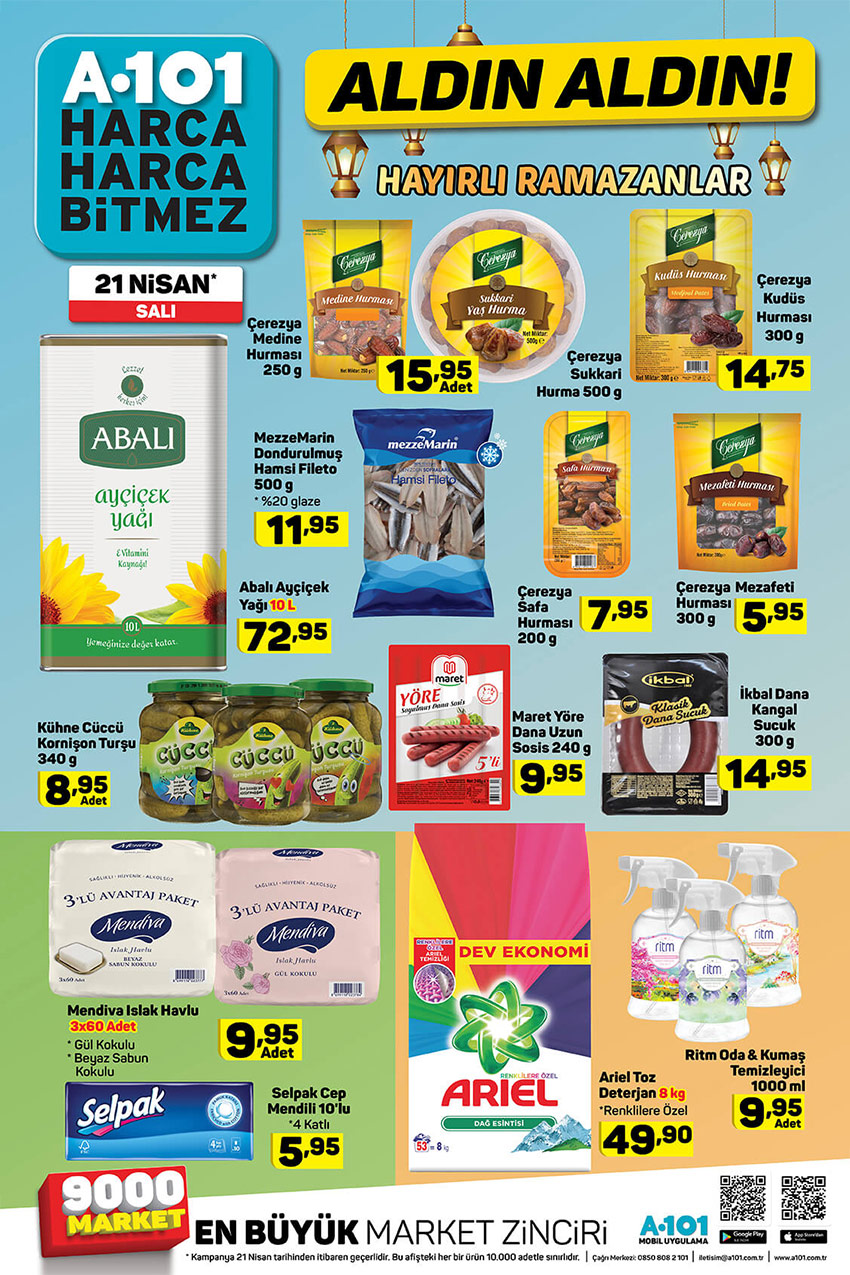 A101 23 Nisan 2020 - Ramazan Ayi indirimleri