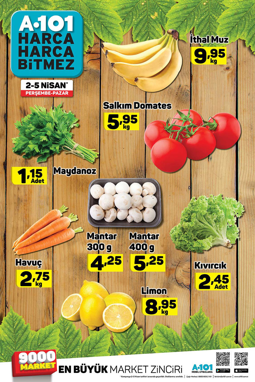 A101 4 - 5 Nisan Manav Meyve Sebze Aktuel Urunler