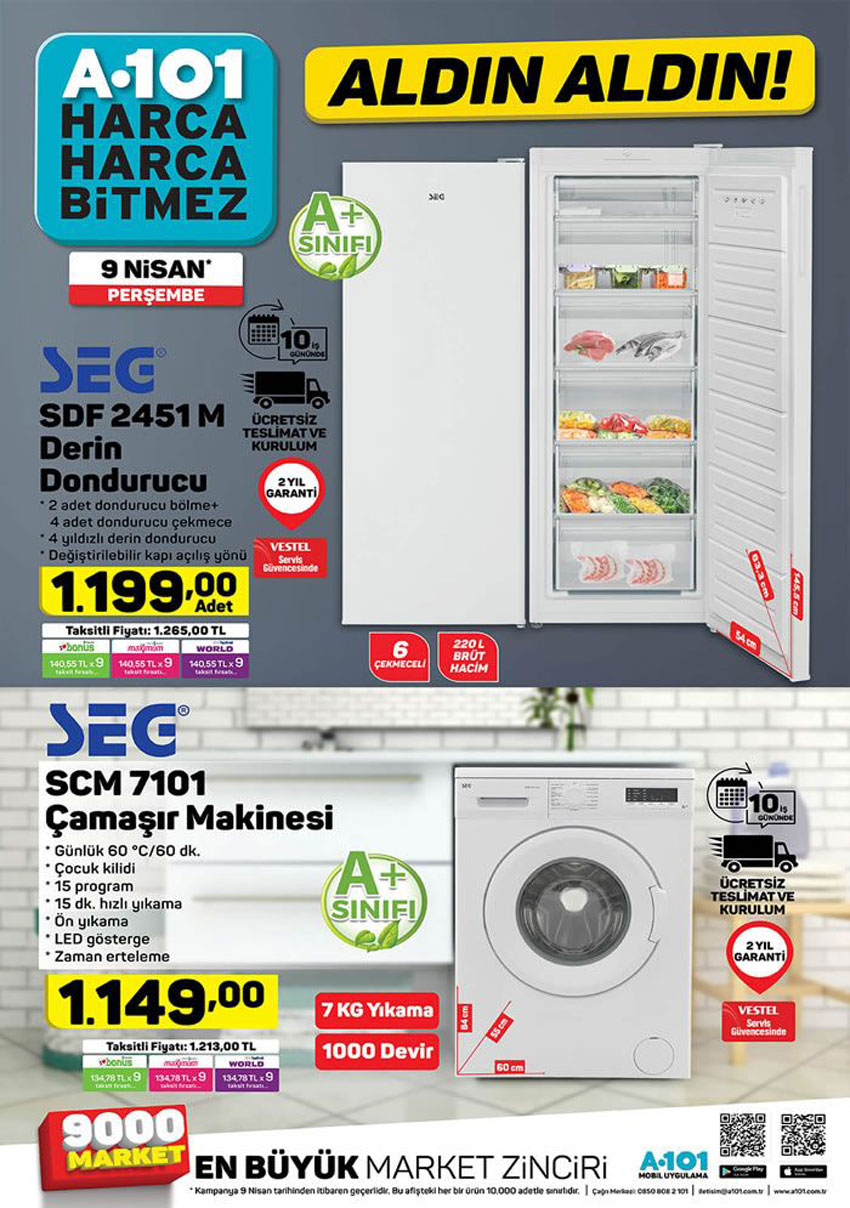 A101 Beyaz Esya Indirimi 9 Nisan 2020