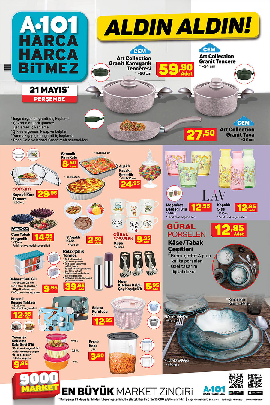 A101 Mutfak Ürünleri 21 mayis 2020 Perşembe Bilgileri