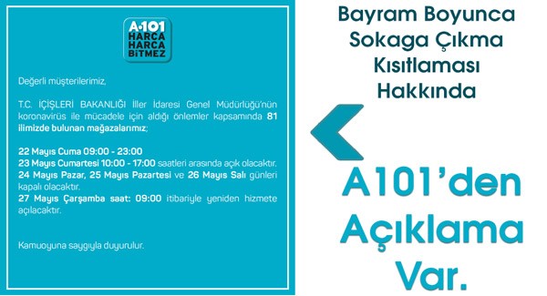A101 Bayram'da Açık Olacak Mı?