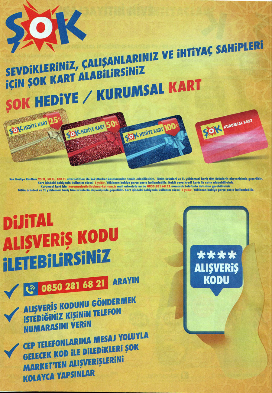Şok Hediyelik Kartları 2020 Mayıs