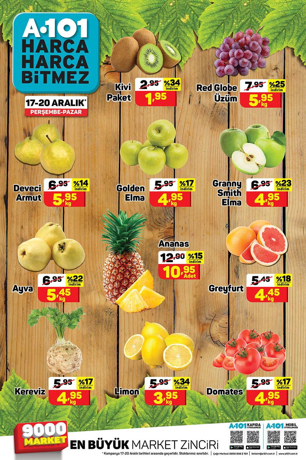 A101 17 Aralık ile 20 Aralık 2020 tarihleri arasında satılacak ürünler kataloğu listesi