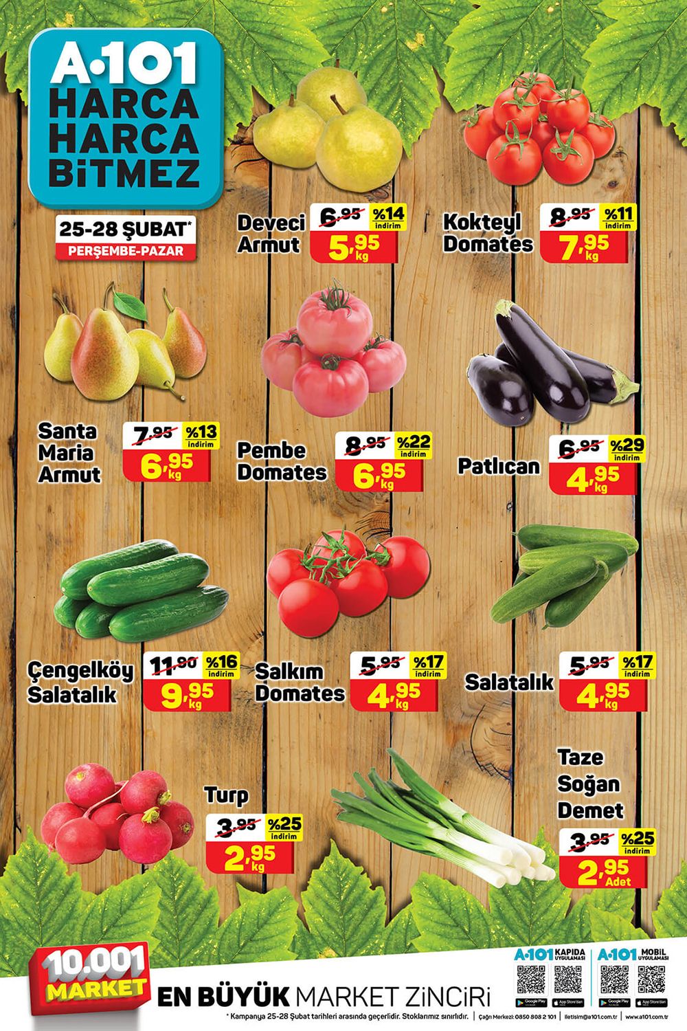 A101 25-26-27-28 Şubat 2021 Manav Ürünleri