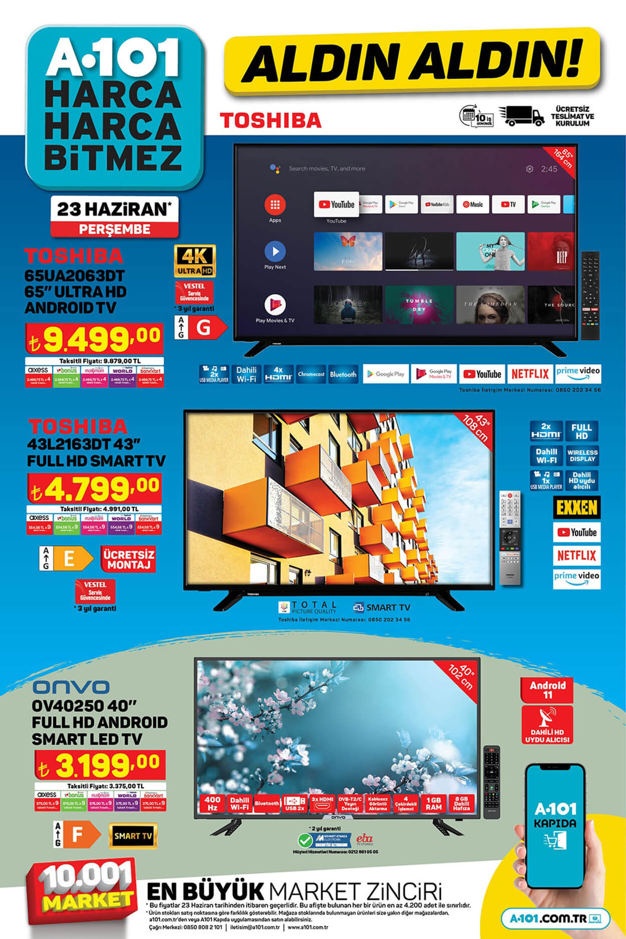 A101 23 Haziran 2022 Televizyon Ürünleri Aktüel Kataloğu