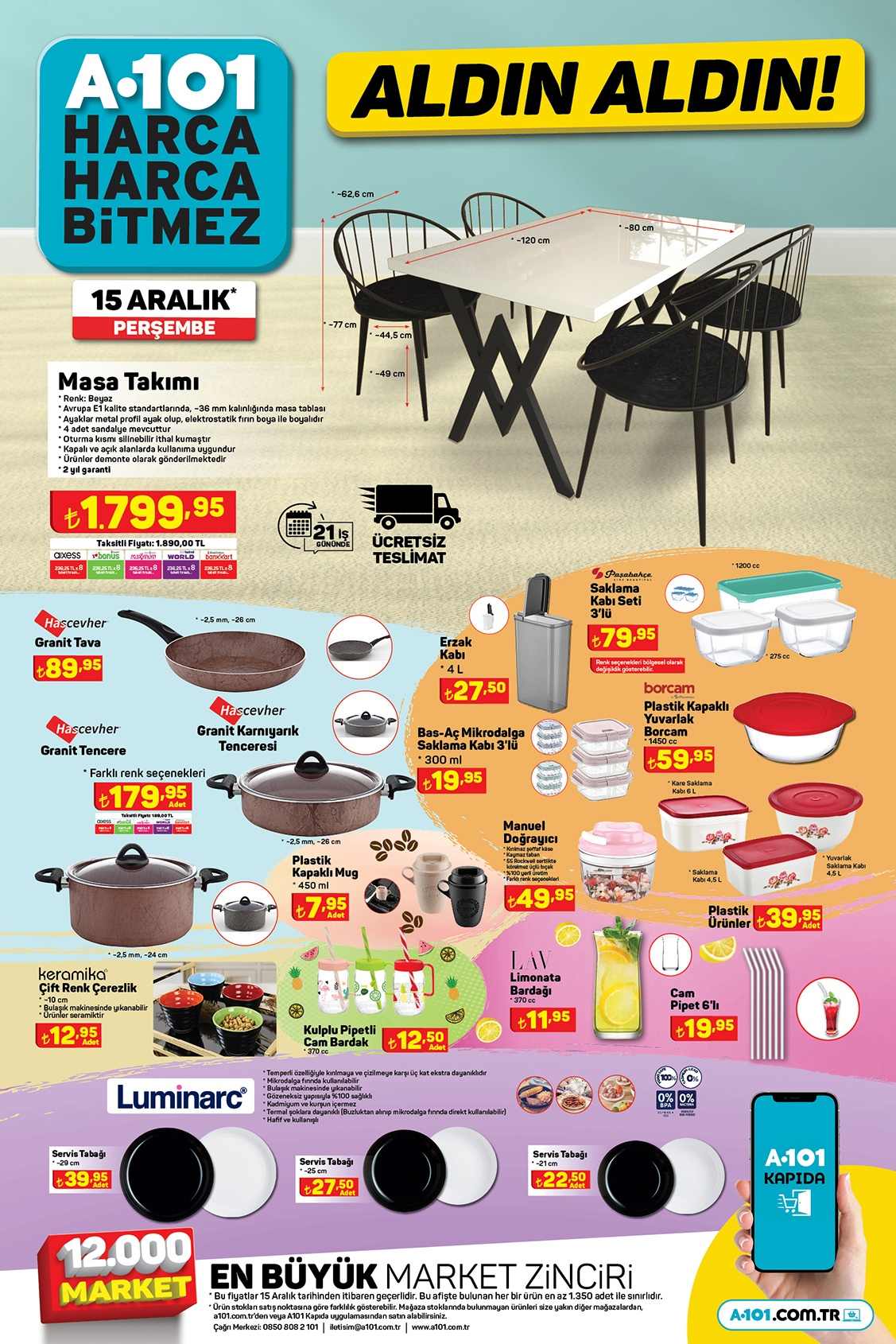 Aktüel Ürünler A101 15 Aralık