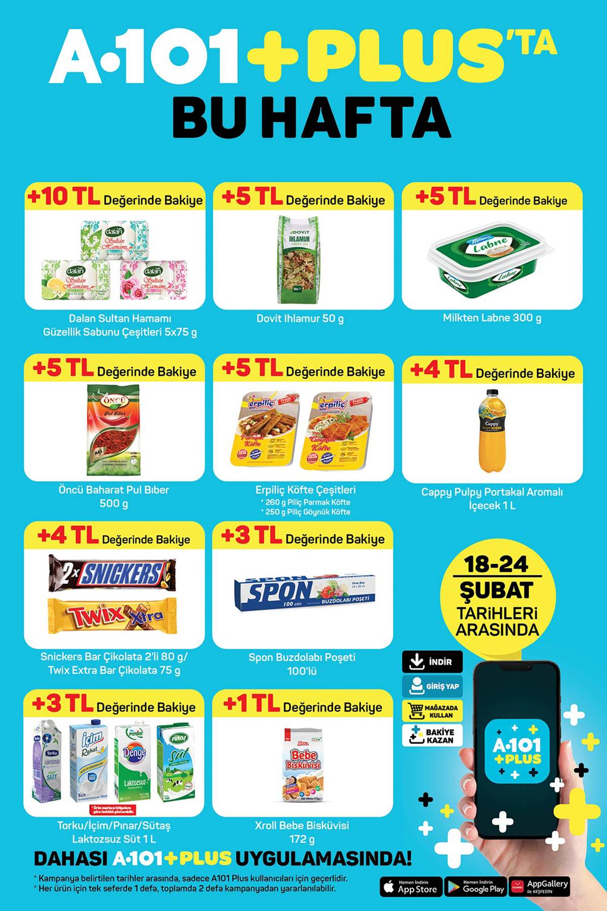 A101 18 Şubat A101 Plus Bakiye Fırsatları