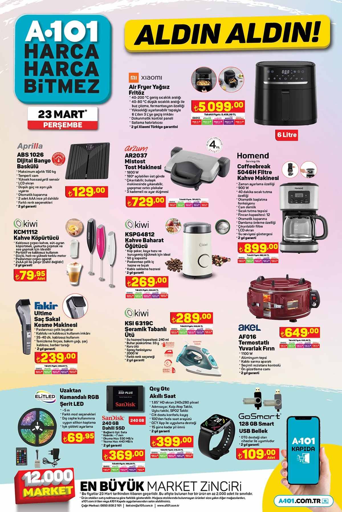 A101 23 Mart 2023 Elektronik Ürünler Kataloğu