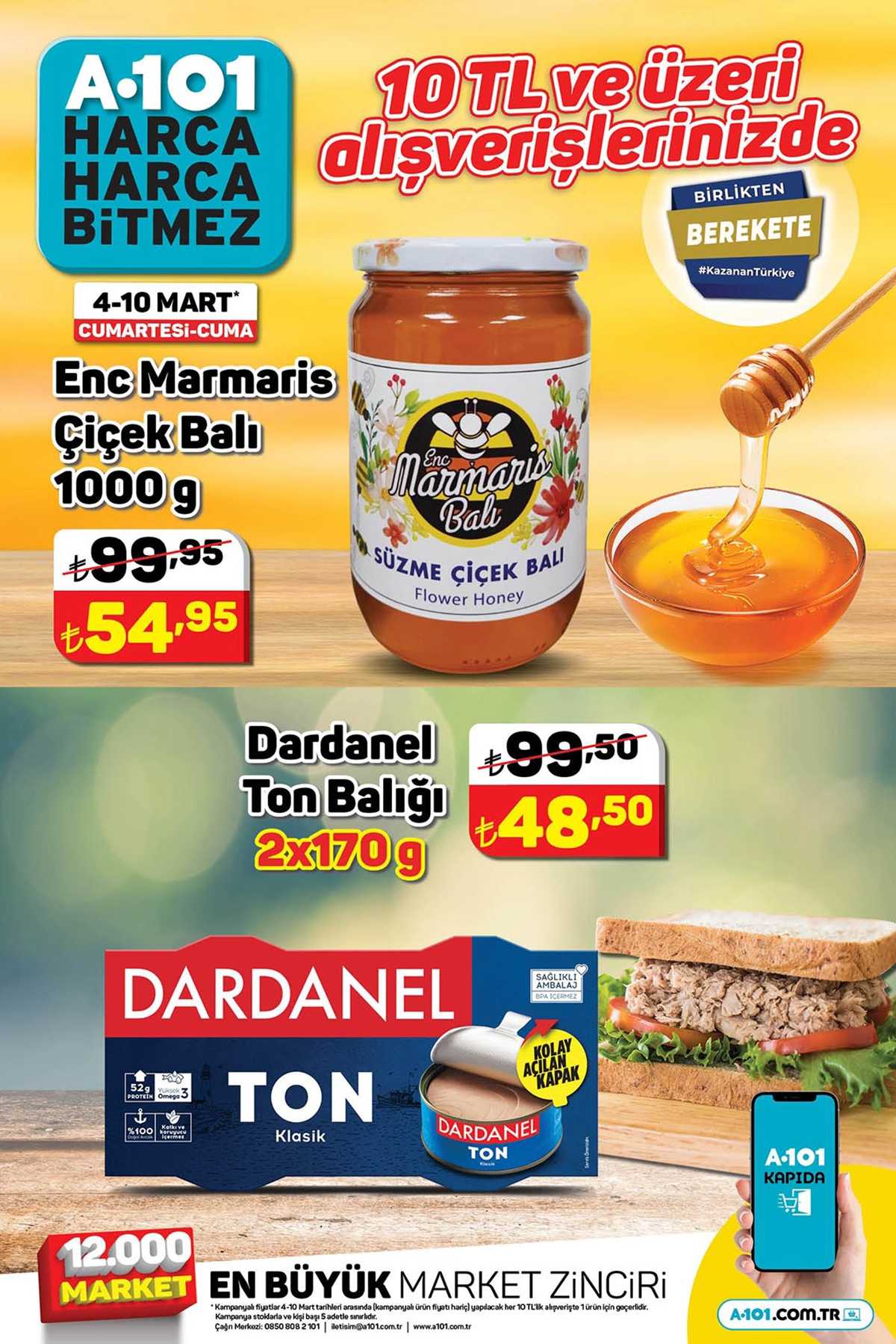 A101 10 TL ve Üzeri İndirimleri 4 Mart 2023 Sayısı