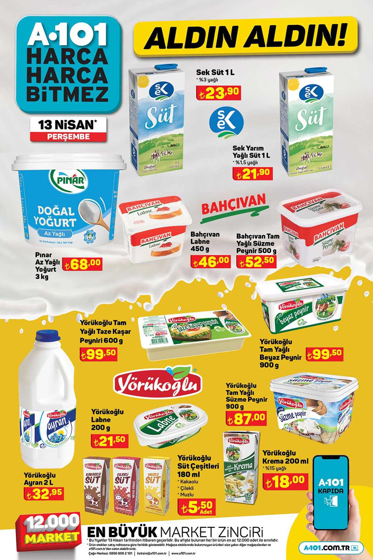 A101 13 Nisan 2023 Temel Tüketim Ürünleri