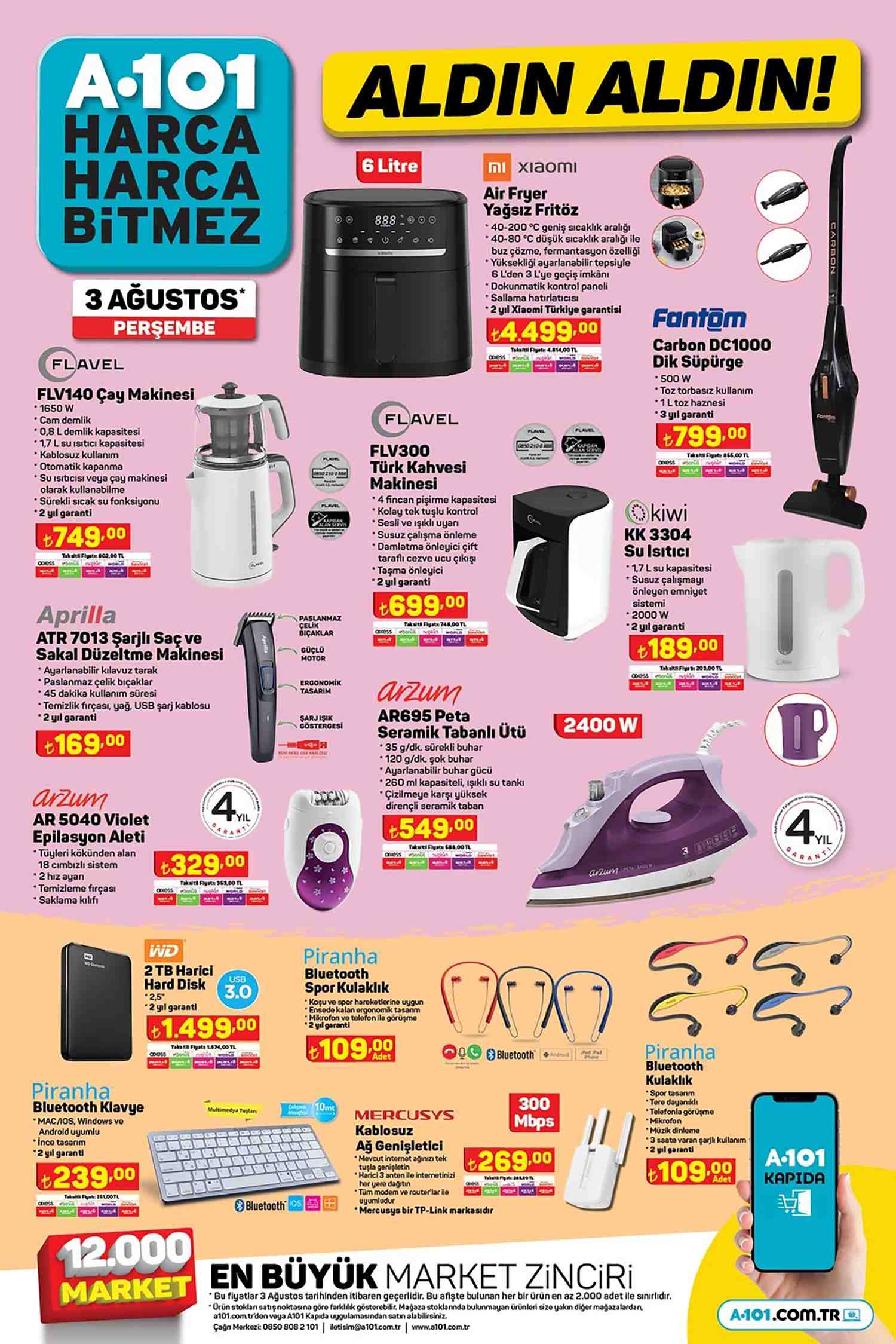 A101 3 Ağustos Elektrikli Ürünler Kataloğu