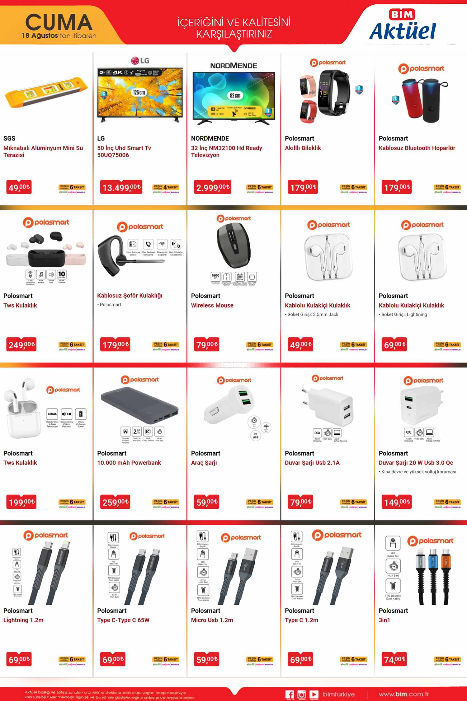 Bim 18 Ağustos Elektronik Ürünler Kataloğu