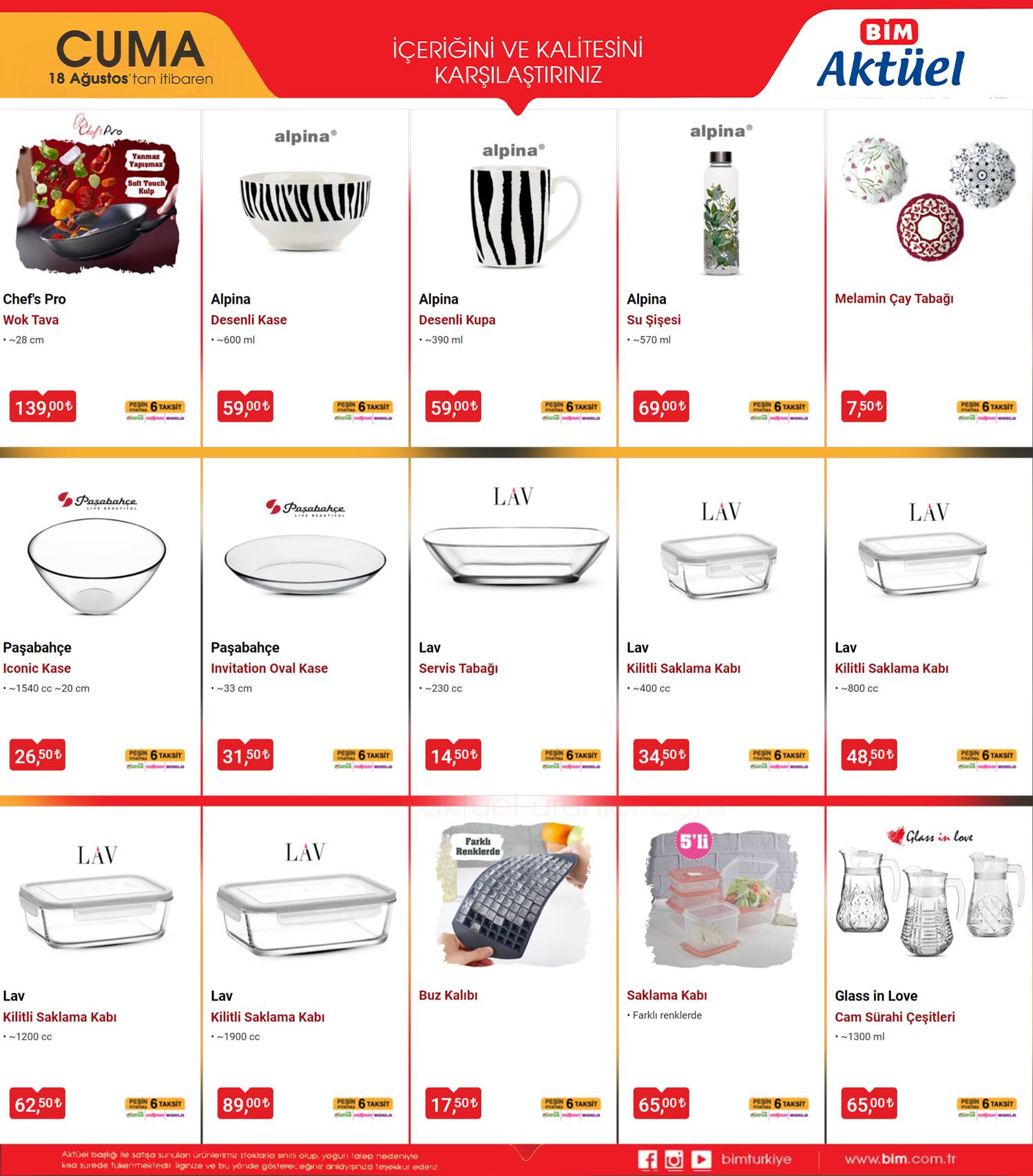 BİM Aktüel Ürünleri 18 Ağustos 2023