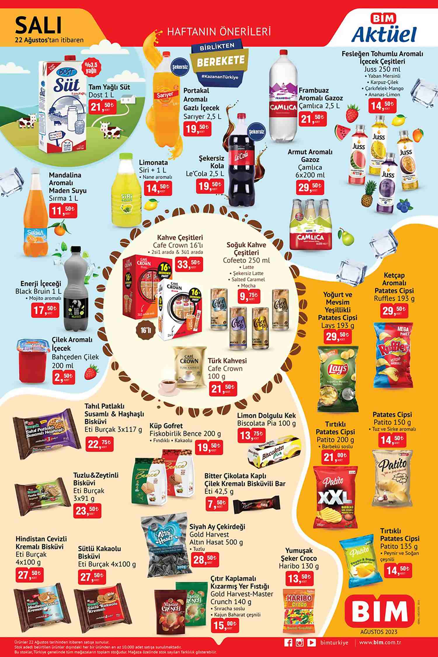 Bim 22 AĞUSTOS 2023 Gıda ve Tüketim Ürünler Sayfası