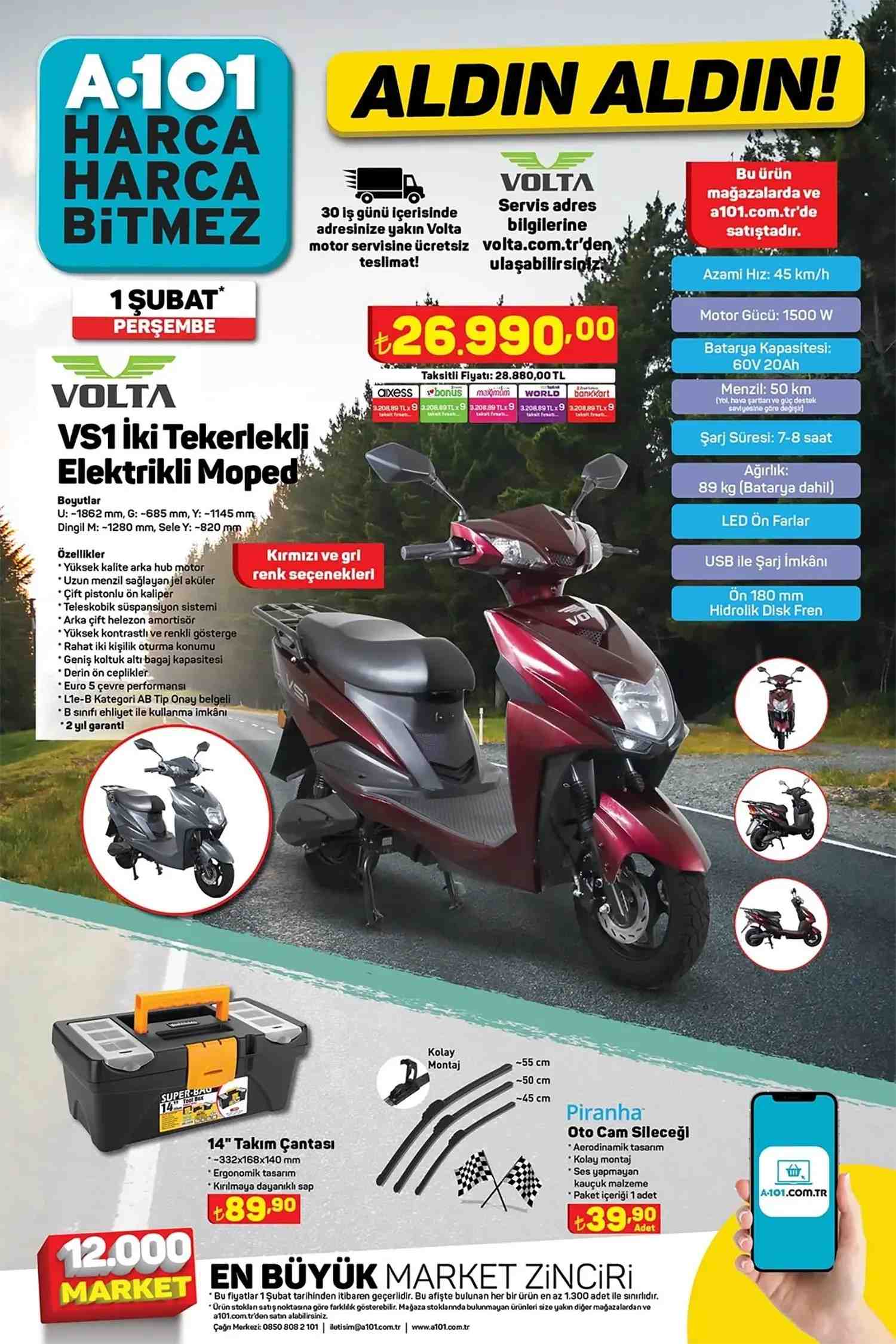 A101 Aktüel 1 Şubat 2024 Motosiklet Kampanyası